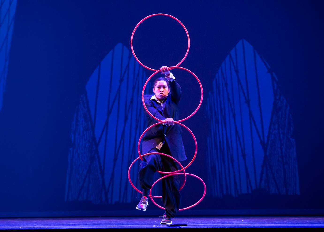Nakotah LaRance makes a column of five hoops